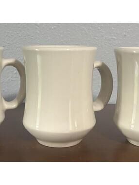 Crestware white ceramic mugs, set of 3